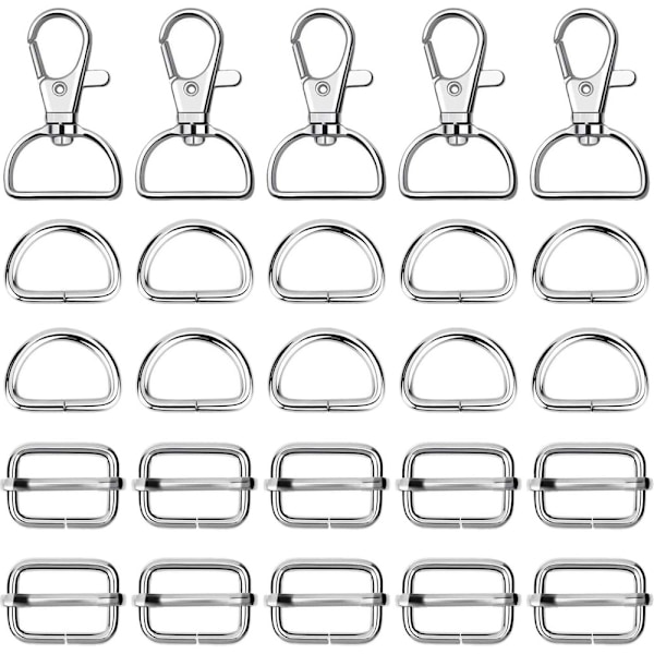 Click Pack -laukun metalliosat, kudottu laukkukoruhattu, kudottu laukkukoruhopea 25-osainen setti