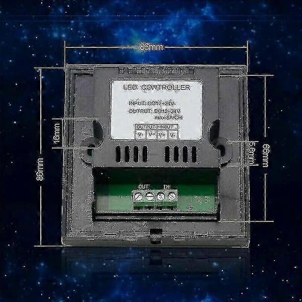 12V-24V DC Touch Dimmer Switch til LED Lys, Vægmonteret Smart Controller, Sort
