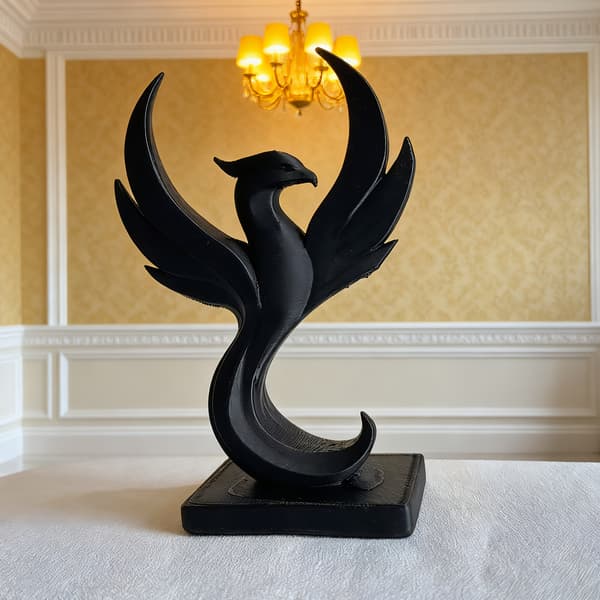 1 st - Vacker Fenix-prydnad, för skrivbordsdekoration Black