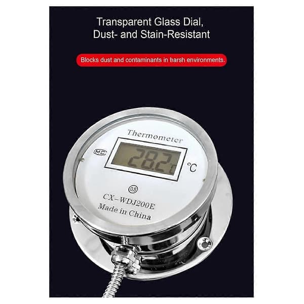 Termometer i rustfritt stål med digitalt display, vanntett probetermometer for matlaging, industri As Shown