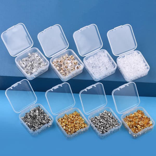 {YM}13 Small Transparent Plastic Storage Boxes with Hinged Lid, Sm DXGHC