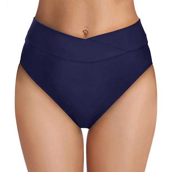 Badkläder Dam Simning Badbyxor Bikini Underdel Hög Midja Högt Skurna Baddräkt Underdel Biquini Sim Tankini Shorts Trosor DB XL