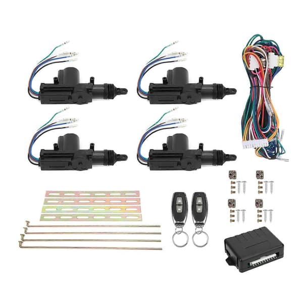Centrallås Kit Fjärrkontroll Nyckellöst System 12V Med LED-indikator med 2 Kontroller