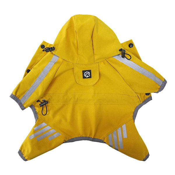 Regnkläder för husdjur Hundregnrock Husdjursluva Vattentät Jacka Kläder gul yellow 2XL
