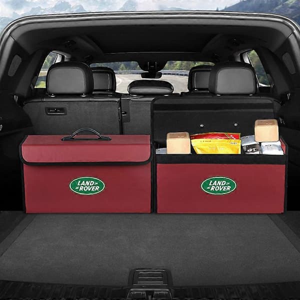 Bilstamförvaringsväska i läder, hopfällbar för Land Rover Range Rover Evoque Velar Defender Discovery Freelander B-S