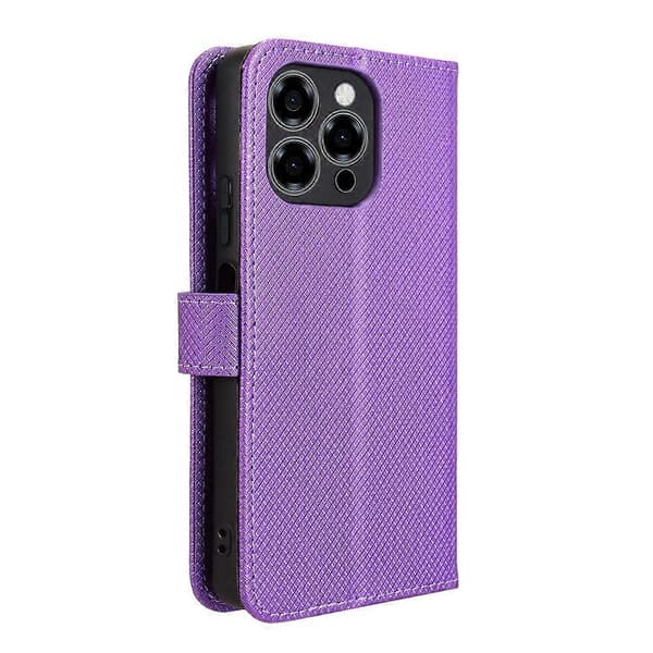 Telefoncover i læder med diamanttekstur Purple For Doogee Note 58 / Note 58 Pro