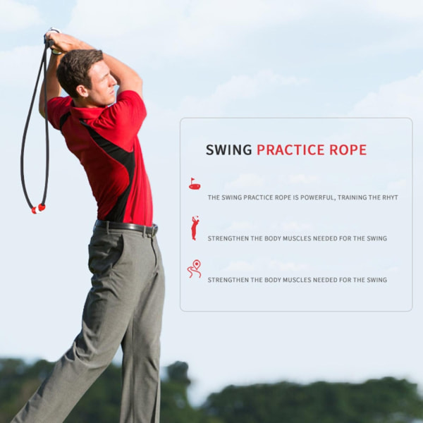 Golf swing träningshjälp träningsrep tränare inomhus utomhus balans svart