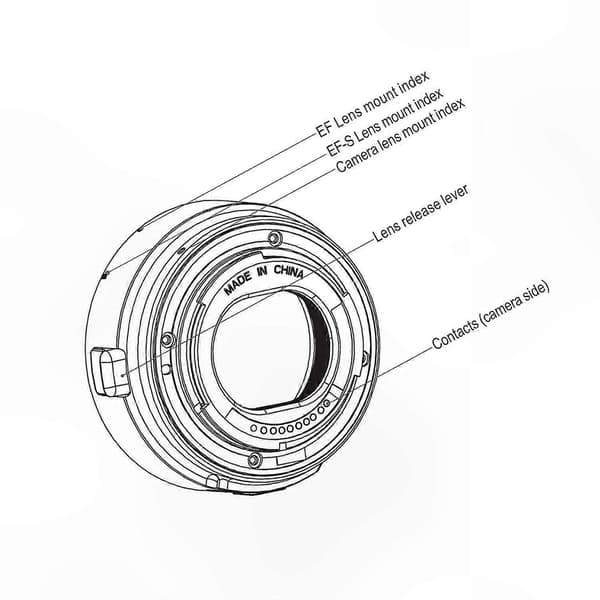Canon EF EF-S objektiv til EOS speilløst kamera adapter med autofokusfunksjon