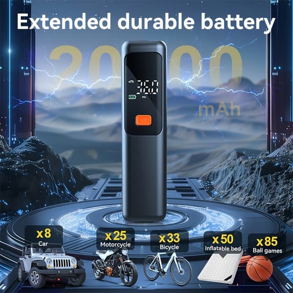 Bärbar Inflator, Luftkompressor Trådløst Digitalt Display