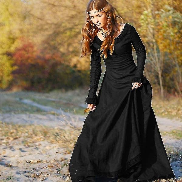 Middelaldersk Vintage Damekjole black M