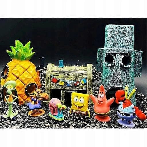 {YM}Kunstig dekorasjonKompatibel med akvarium - Spongebobs hus