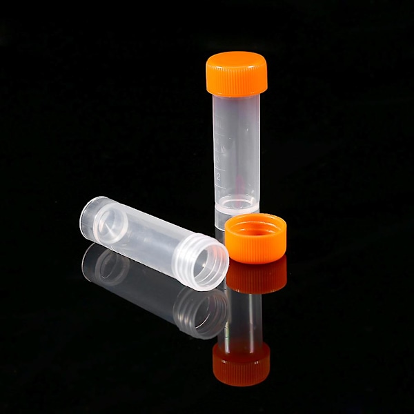 10 st 5 ml Plast Frysta Provrör Flaska Skruvlock Förpackning Behållare Med Silikontätning -hg