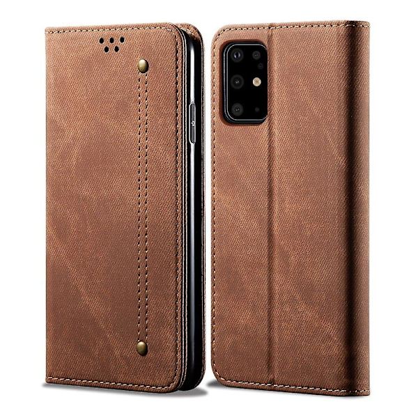 Kahvi Retro Tyyli Farkkukangas Pu KoteloYhteensopiva Samsung Galaxy S11:n kanssa