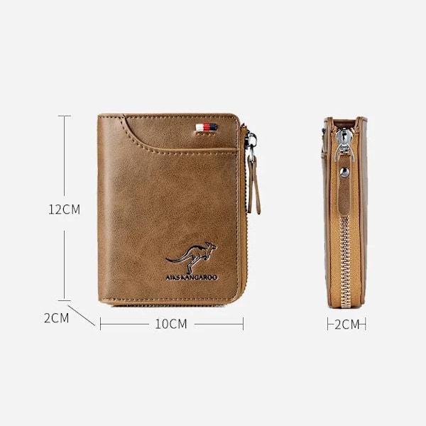 Kannettava lompakko Luottokorttikotelo Turvalaukku ruskea brown 10*2*12cm