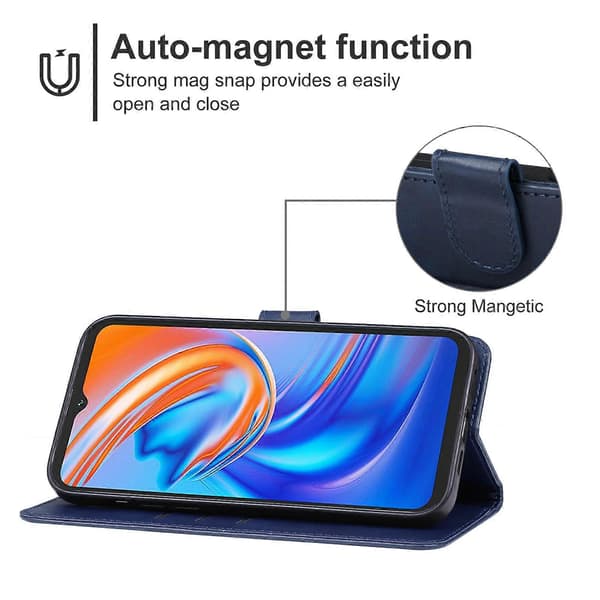 Læder telefoncover til Blackview BV9200 Blue