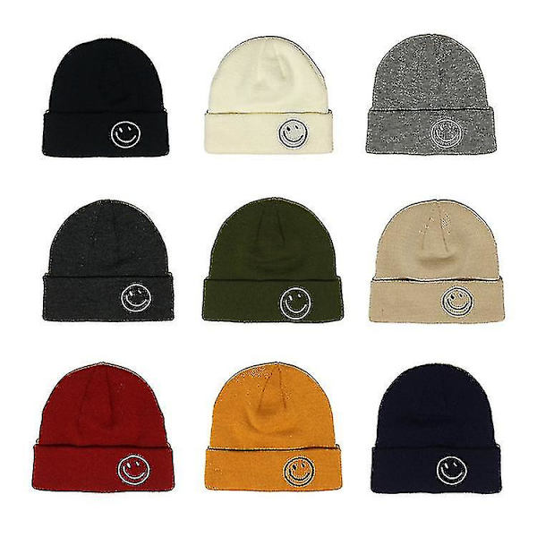 Unisex Slouchy Mössor Varm Stickad Mössa För Kvinnor Män R Hatt Pop Mössa Yellow