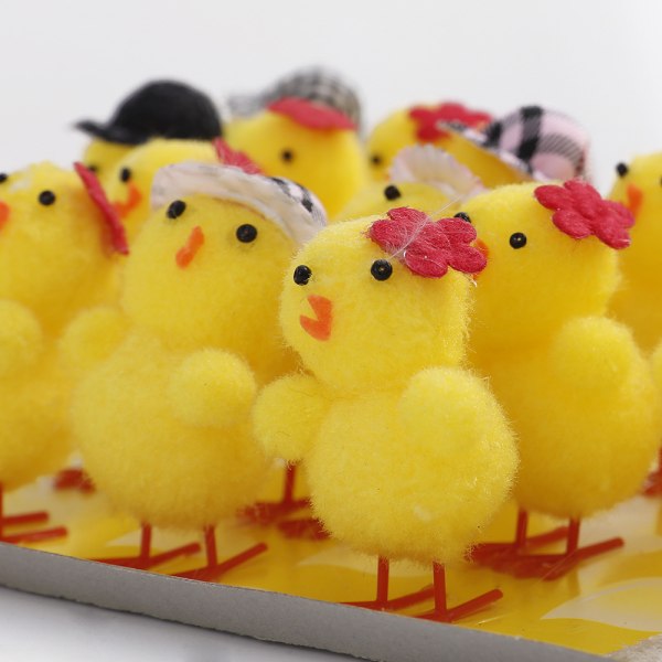 Påsk färgglad dekoration Chick söt mini kyckling baby semester leksaker