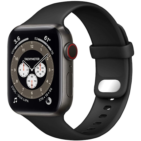 Yhteensopiva Apple Watch -hihnan kanssa, Pehmeä urheilullinen silikoninen hihna, Musta 38/40/41 mm Musta/Harmaa/Vaaleanpunainen hiekka Svart/grå/rosa sand 38/40/41 mm