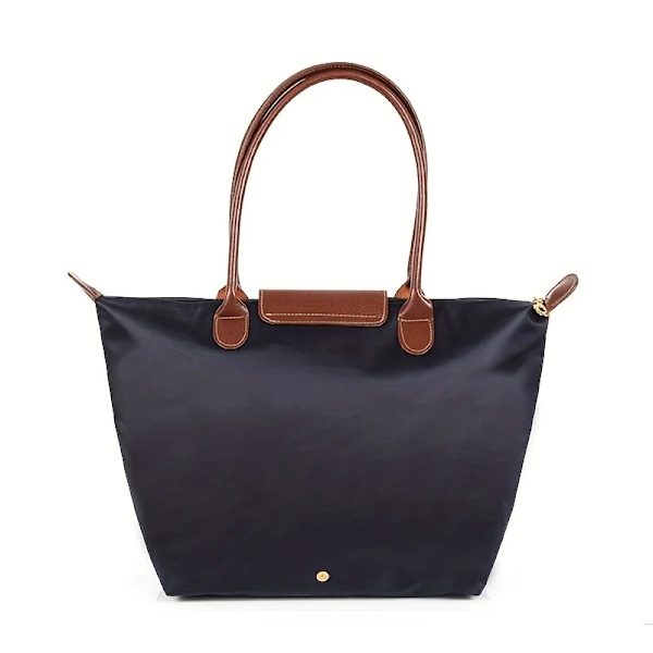 Vandtæt Nylon Dumpling Håndtaske Tasker Kvinder Tote Taske Damer Stor Kapacitet Håndtaske til Rejser Foldbar Casual Skuldertaske Navy Blå Navy S