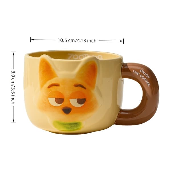 Zootopia Rävansikte Keramisk Mugg 3D Öron Premium Utomhus Picknick Kopp Kaffe Te Fox