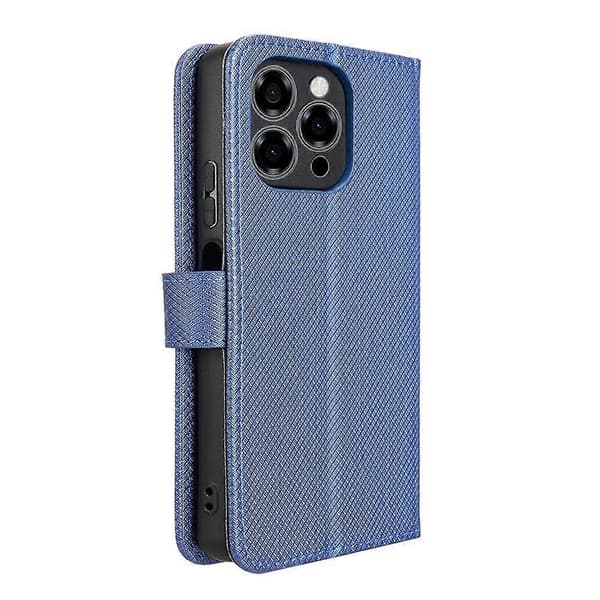 Telefoncover i læder med diamanttekstur Blue For Doogee Note 58 / Note 58 Pro