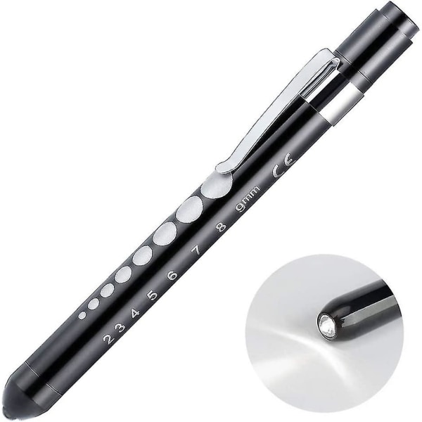 2st Led Penlight Med Pupillmätare Och Linjal Detektor Ficklampa Taktisk Ficklampa Medicinsk Pen Ljus För Läkare Sjuksköterskor