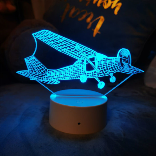 Aircraft Fighter 3D nattljus LED Touch Färgglad bordslampa LED nattljus för sovrum ferrous Style 3