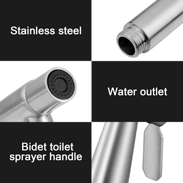 Pieces Bidet Toiletsprøjtehoved Rustfrit Stål Håndholdt Bidet Sprøjte Klud Badeværelse Ble Sprøjte