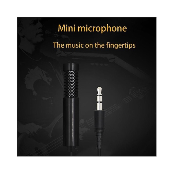 Black Microphone Mini Professional 3,5 mm Jack Studio Stereo Microphone Recording Condensor, kabellängd: 1,5 m