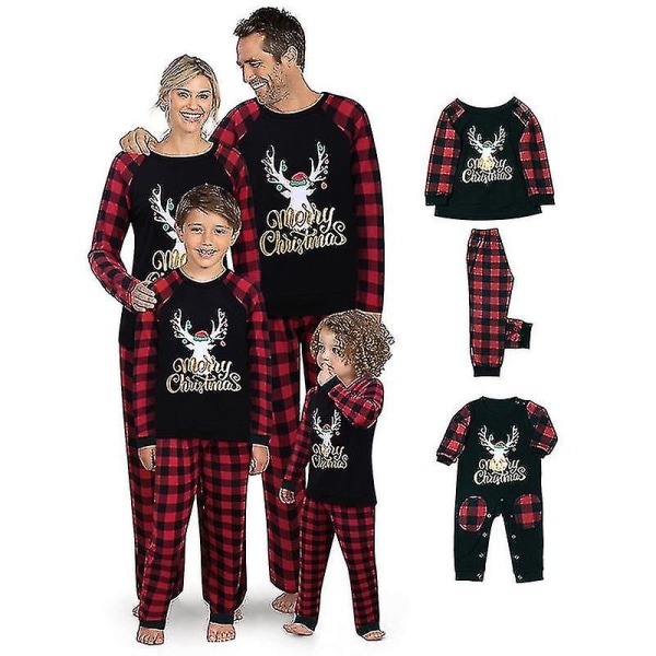 Jul Far Mor Barn Kläder Topp+byxor Julpyjamas För Familj Matchande Outfit Julpyjamasset Baby Sparkdräkt Familjeset Kid-12T