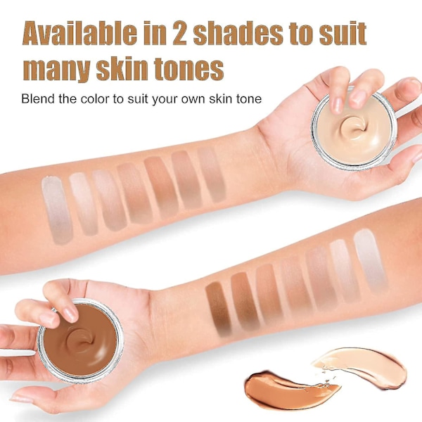 Tatuering Täcka Över, 2 Färger Smink Vattentät Hud Concealer Set, Professionellt Hud Concealer Set För Och Ärr, Mörka Fläckar, Vitiligo