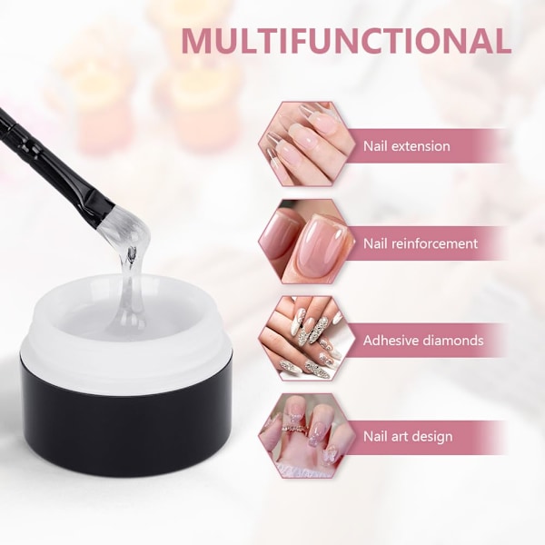 Solid nagellim, Strasslim, 15ml, Gel, Solid nageltipp för DIY, Konstgjord nagel, för 3D-skulpturer, Strass, Lösnaglar (Transparent) 15 ml#Genomskinlig