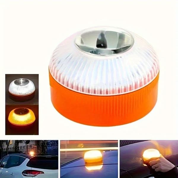 LED Bil Nødlys Magnetisk Batterifri Stroboskop Sensor Advarselslys 1pc