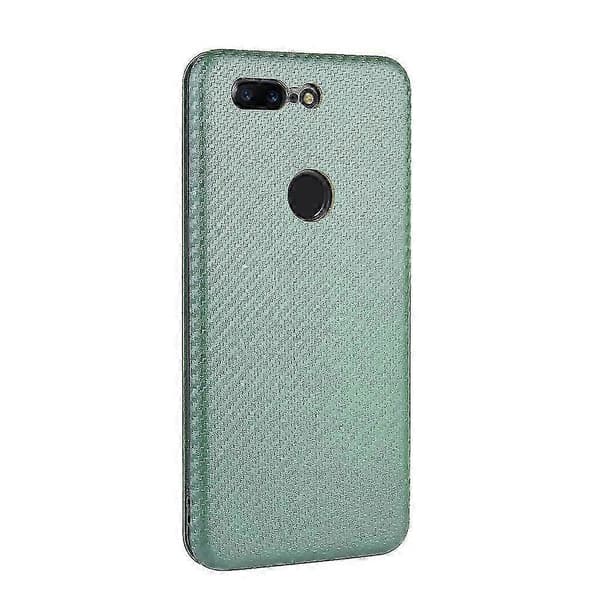 Kolfiberläderfodral för Oneplus 5t Green