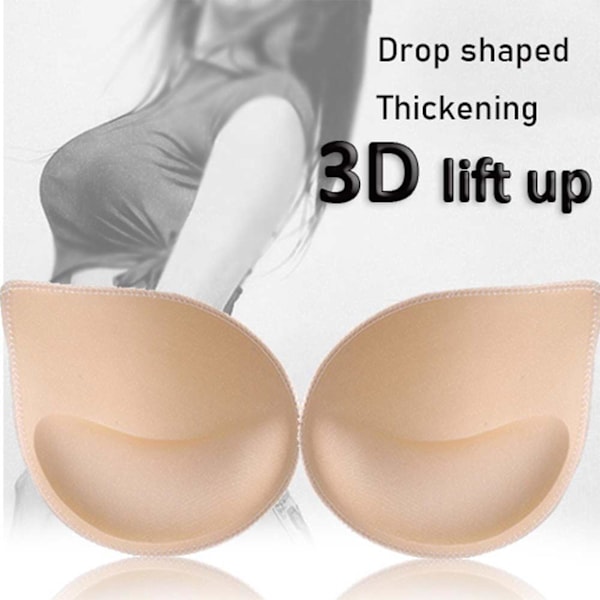 Pairs Rintaliivinsisäkkeet Push Up -tyyppiset Rintaliivinsisäkkeet Vaihto Rintaliivit nude One Size 3pcs