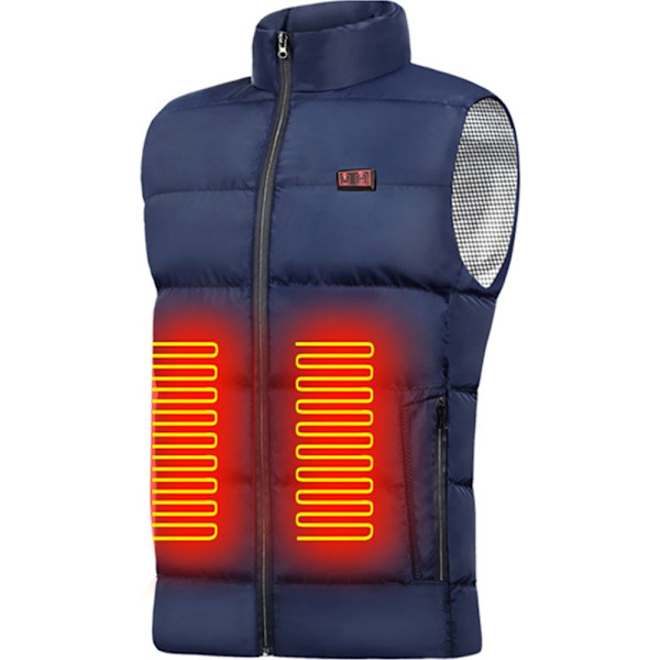 SmartUSB 9-delt sett med oppvarmet vest for menn/kvinner, lading L 4XL