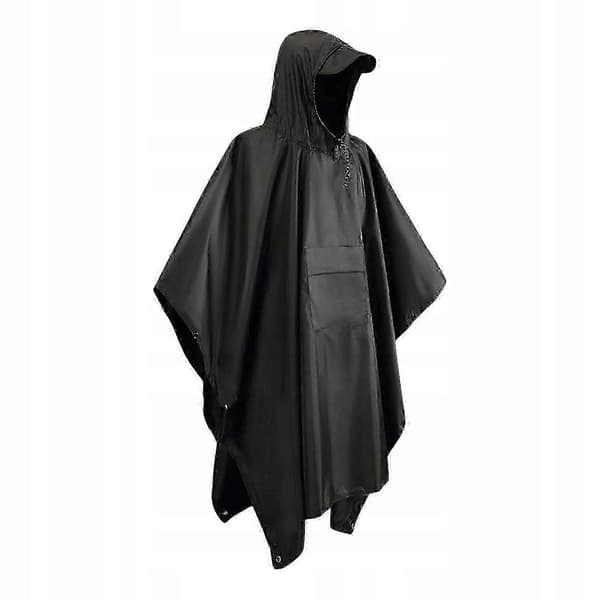 Multifunksjonell regnponcho med hette og lomme. Lettvekt.