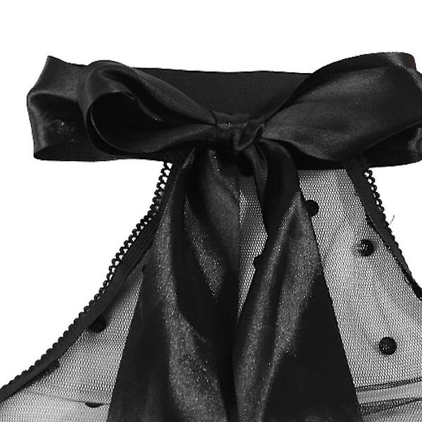 Sexiga underkläder spets Halterneck genomskinlig BH stringtrosa set erotiska nattkläder 2XL