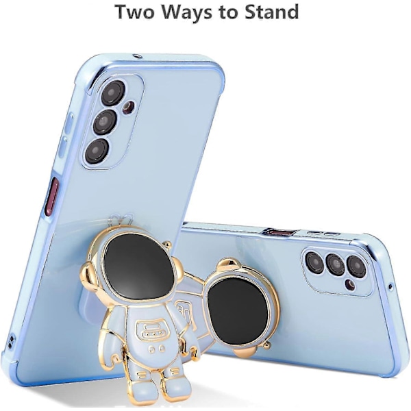 Mobilskal Kompatibelt med Samsung Galaxy A55 5G, Sött 6D Astronautskal med Ställfunktion, Slimmad Mjuk TPU Fyrhörns Stötsäkert Skydd Black
