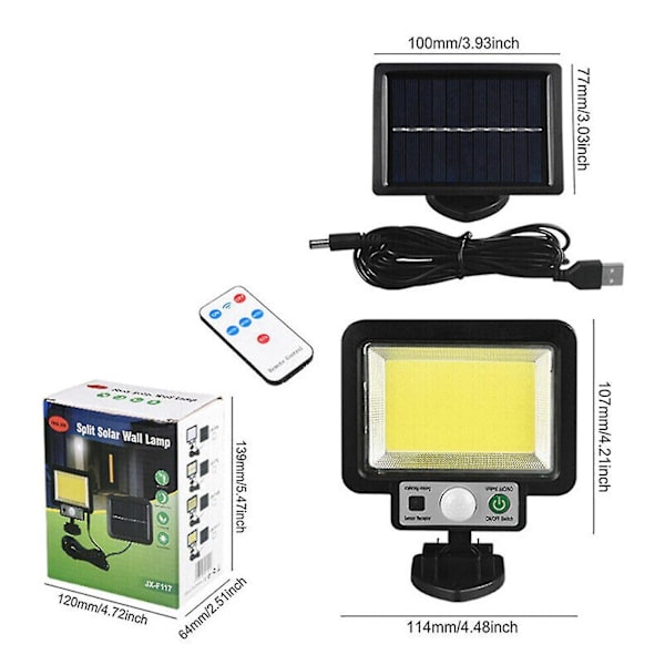 Solar Utomhus 280000lm Ip65 Staket Gård T