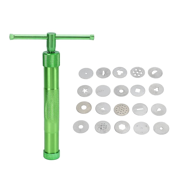 Sockerpasta Extruder Rostfritt Stål Keramisk Lera Extruder Roterande Tårta Fondant Dekorationsverktyg Set DB