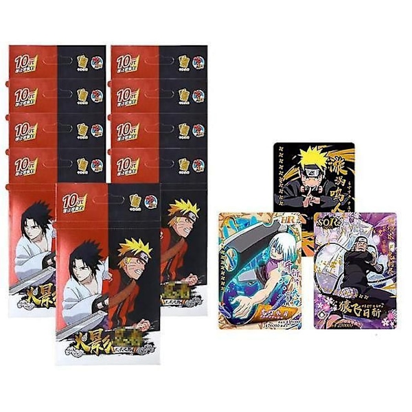 Naruto Spelkort Japansk Tecknad Serie Schoolmaster Series Ssp Kort Uchiha Sasuke Ninja War R Barnleksaker D 9PACK 45PCS