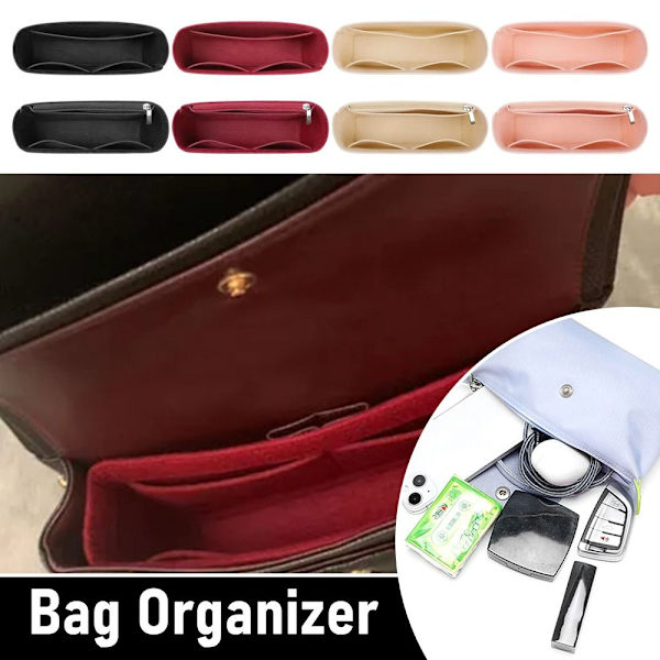{YM}1. Multi-fickorganisatör för Longchamp Mini Bag Insert Handväskafoder svart black A(No zipper)