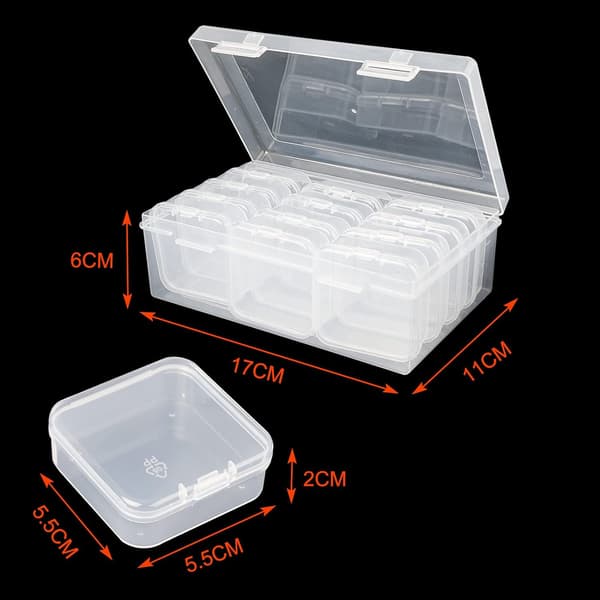 {YM}13 Small Transparent Plastic Storage Boxes with Hinged Lid, Sm DXGHC