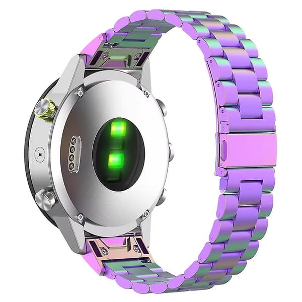 Til Garmin Fenix 7S / 7S Pro / 6S / 6S Pro Urrem 20mm Rustfrit Stål 3-Perle Armbåndsrem - Mult Multicolor Multi-color