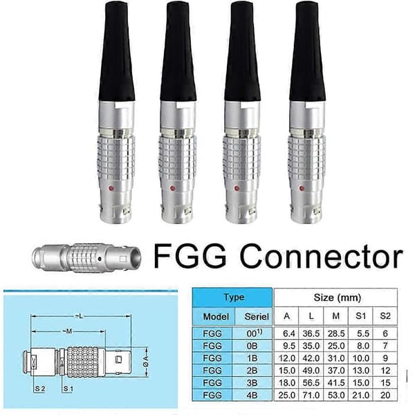 FGG 0B 2-9 Pins 9mm til LEMO 2-pin Aviation Connector Stik og Sokkel, Push-Pull Selv-Lås Strømkabel Plug and Socket 2P