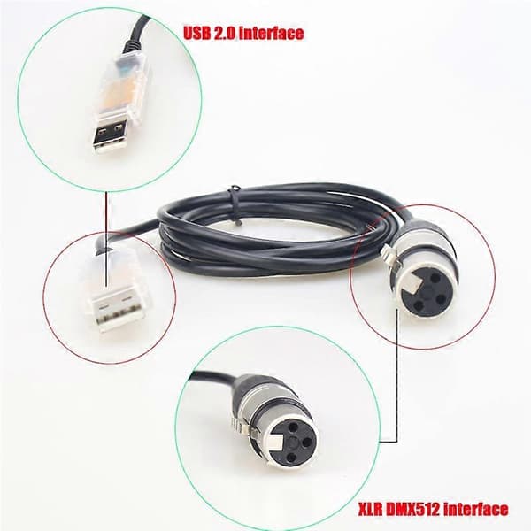 USB til interfaceadapter LED DMX512 computer PC scenelys controller lysdæmper, adapterkabel
