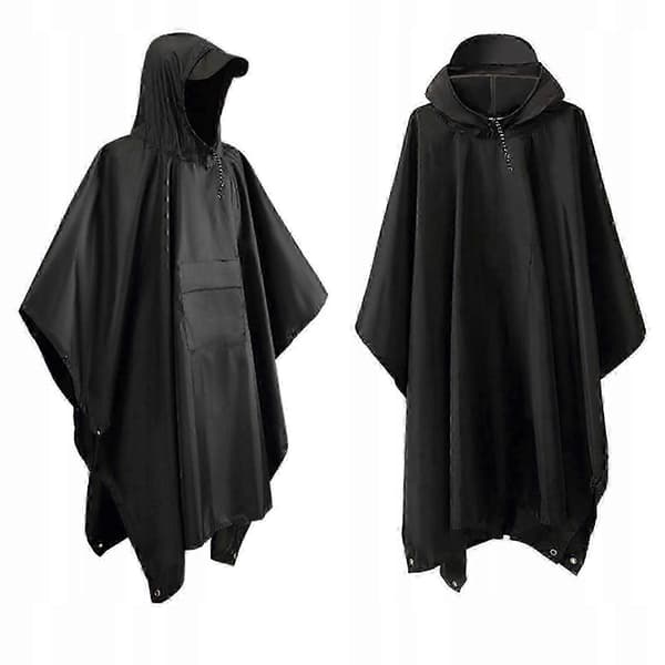 Multifunksjonell regnponcho med hette og lomme. Lettvekt.
