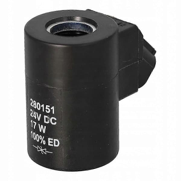 24V DC 17W Hydraulisk Spoleventilspole 280151 til Hydrauliske Systemer Black