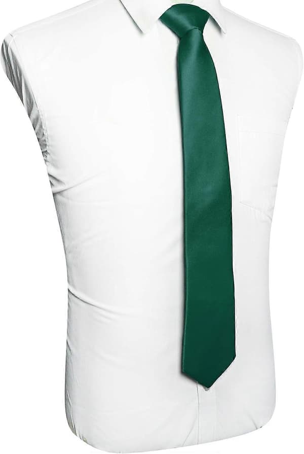 Enfärgad Slips Herr Slips Kompatibel med Affärs- och Bröllopsfest Emerald Green